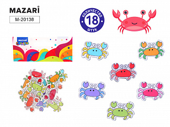 Пуговицы декор. дерев. CRAB, 18 шт.