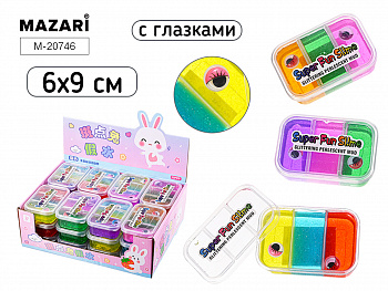 Слайм c блестками, 120 г, 3 цвета в пластик.уп. (ЧЗ)