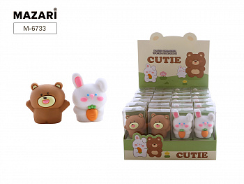 Точилка пластиковая CUTIE, 1 отв, 2 дизайна