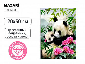 Алмазная мозаика ПАНДЫ, 20х30, част. выкладка