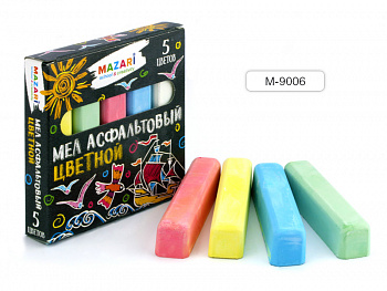 Мел асфальтовый цветной, 5цв., карт.коробка