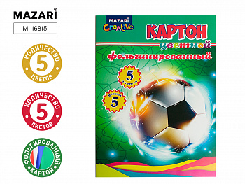 Набор цветного картона фольгинир. 5 л., 5 цв.