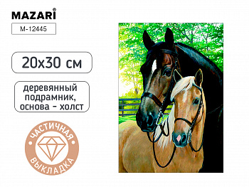 Алмазная мозаика ЛОШАДЬ, 20х30, част. выкладка
