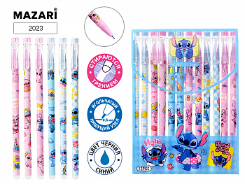 Набор ручек гел. со стир. черн. УШАСТИК,12шт