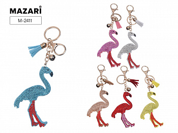Брелок FLAMINGO, со стразами, асс. 6 цв., ОПП-уп.