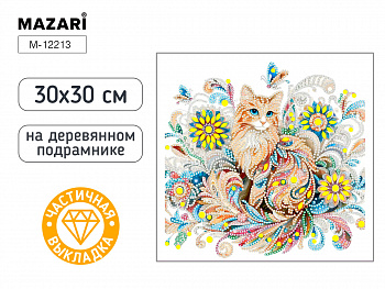 Алмазная мозаика КОШКА, 30х30 см, част выкладка