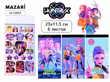 Альбом с наклейками K-POP, 6 листов. 5 дизайнов
